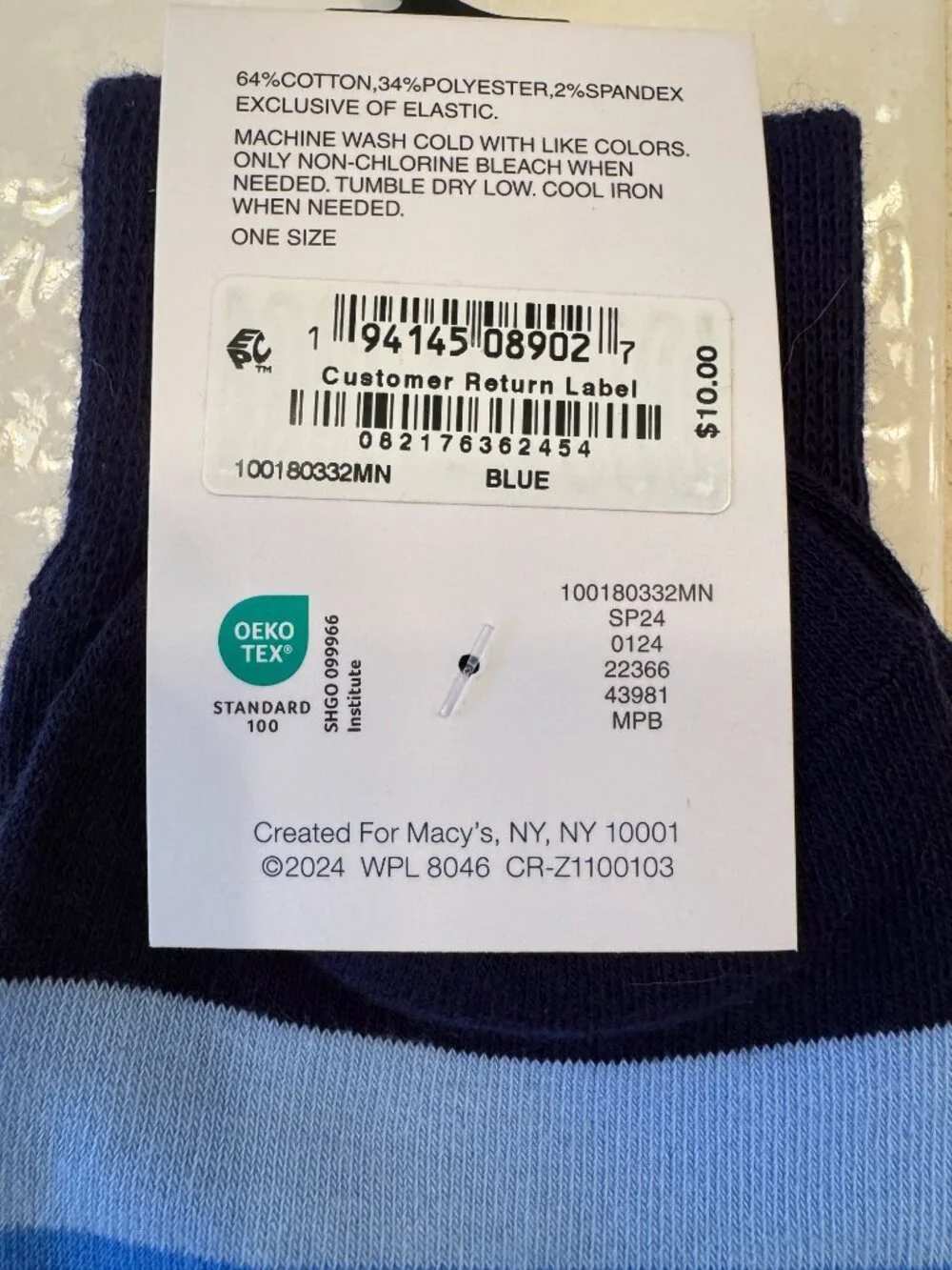 Club Room Crew Socks “ World’s Best Dad” NWT Blue  Father's Day
